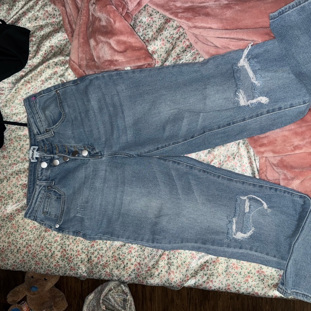 Abound Light Blue Distressed Boyfriend Jeans